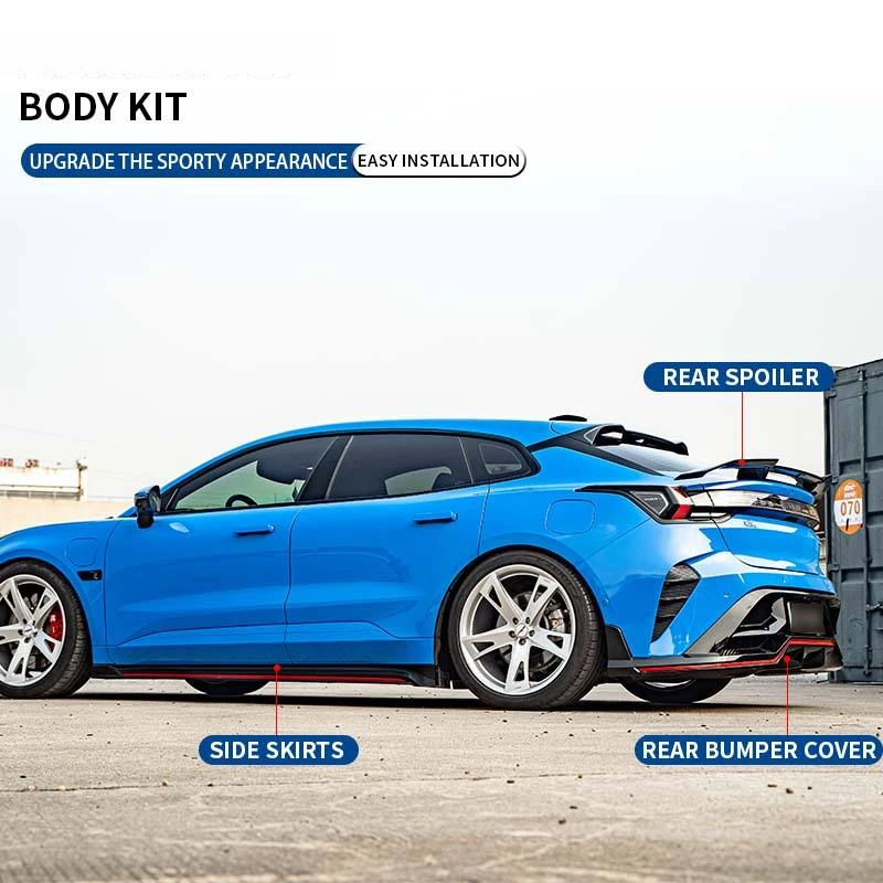 Auto Parts Gloss Black PP Material Polished Side Skirts Front Bumper Rear Bumper Body Kit 2021+ Wear-resistant Exterior S
