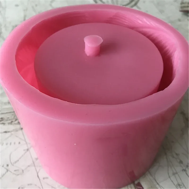 Cement Cactus Planter Mould, 3D Round Leaf Flower Pot, Stone Concrete Molds for Flowerpot Making