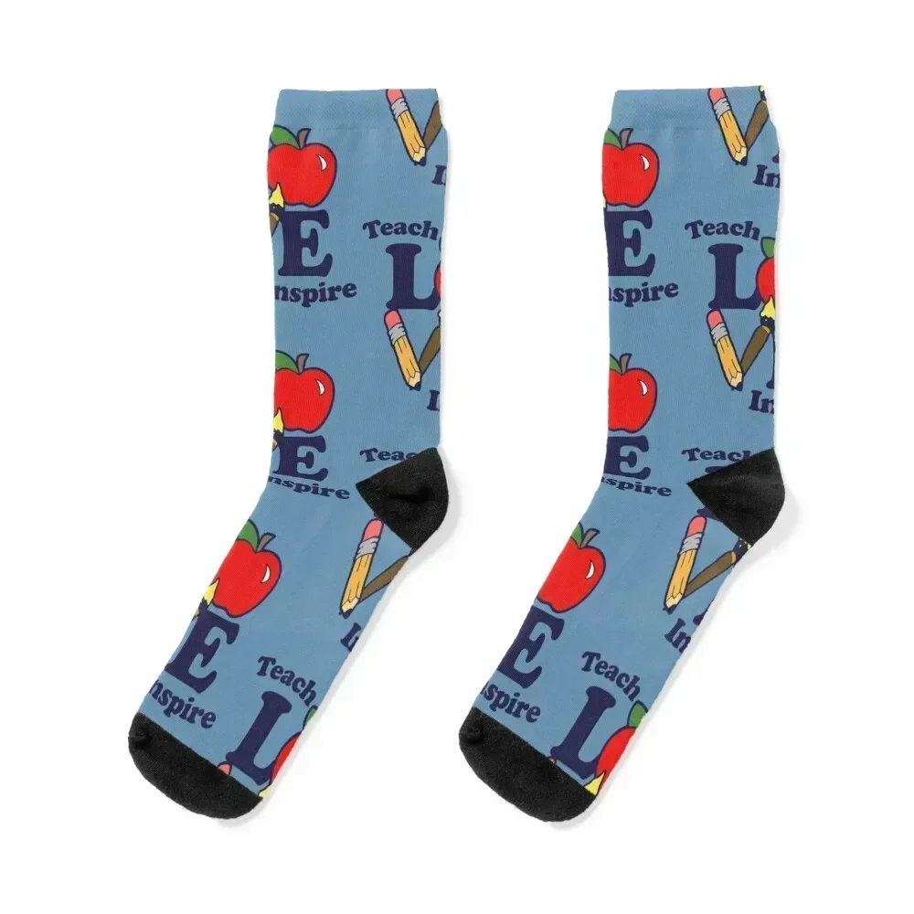 

Teach love Inspire Socks custom set sport FASHION Ladies Socks Men's