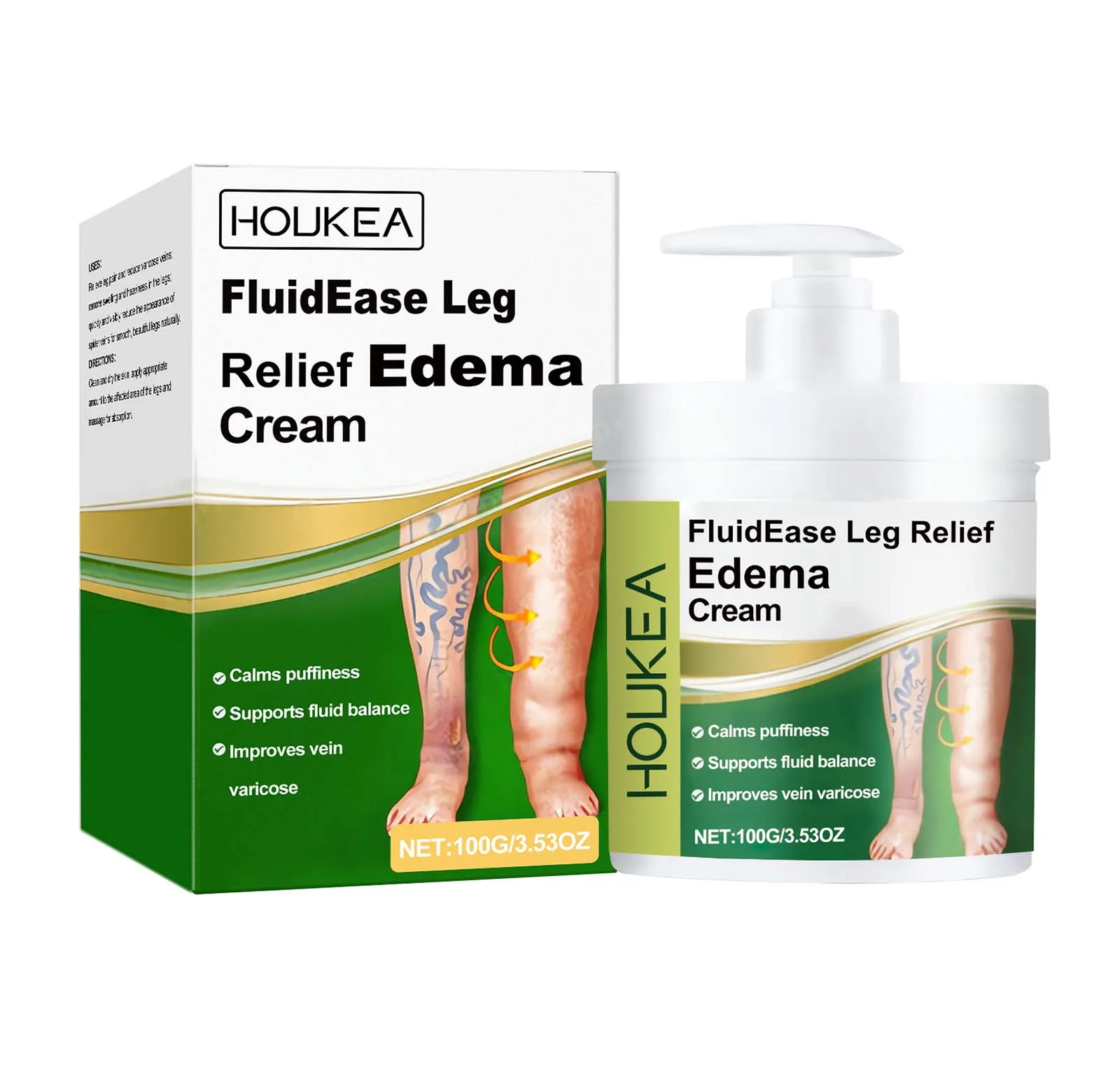 Leg Edema Relief Cream Remove Leg Swelling Repair Varicose Veins Antiedematous Foot Improves Circulation Anti Edema Ointment - view 2