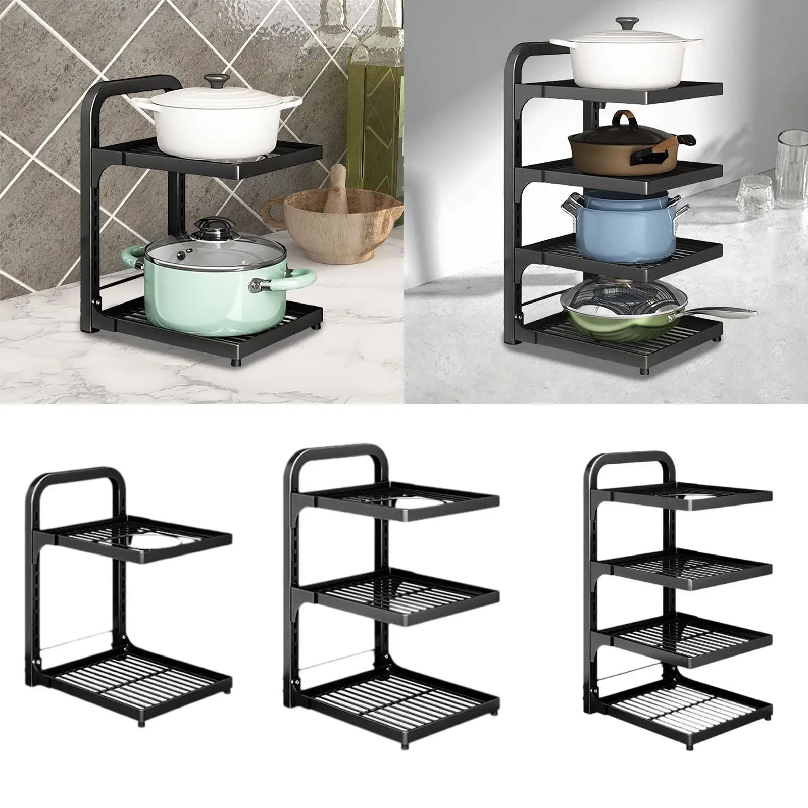 Kitchen Pot Rack Organizer Cookware Stand Cookware Stand for Home Household