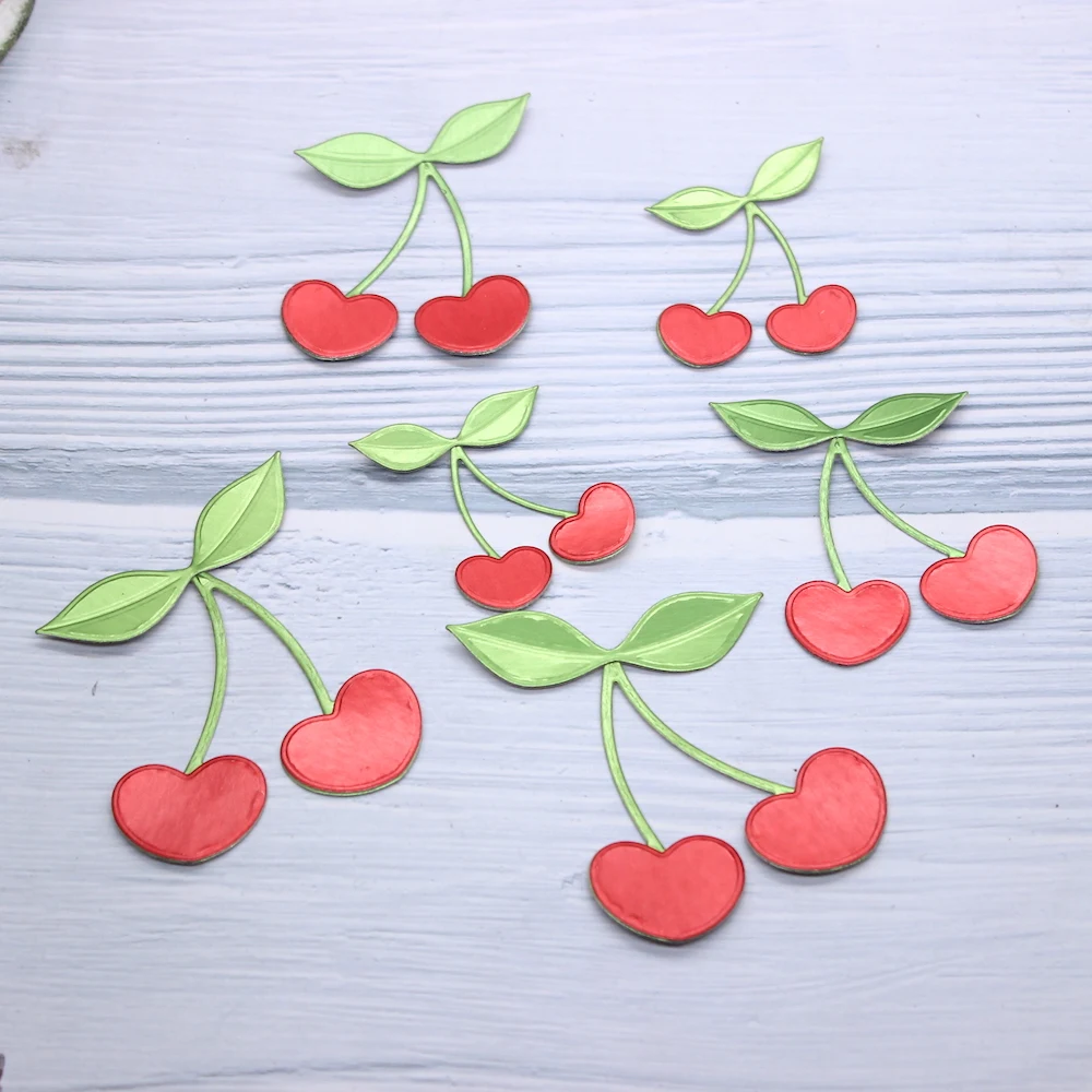 KSCRAFT Heart Cherry Metal Cutting Dies Stencils for DIY Scrapbooking Decorative Embossing DIY Paper Cards