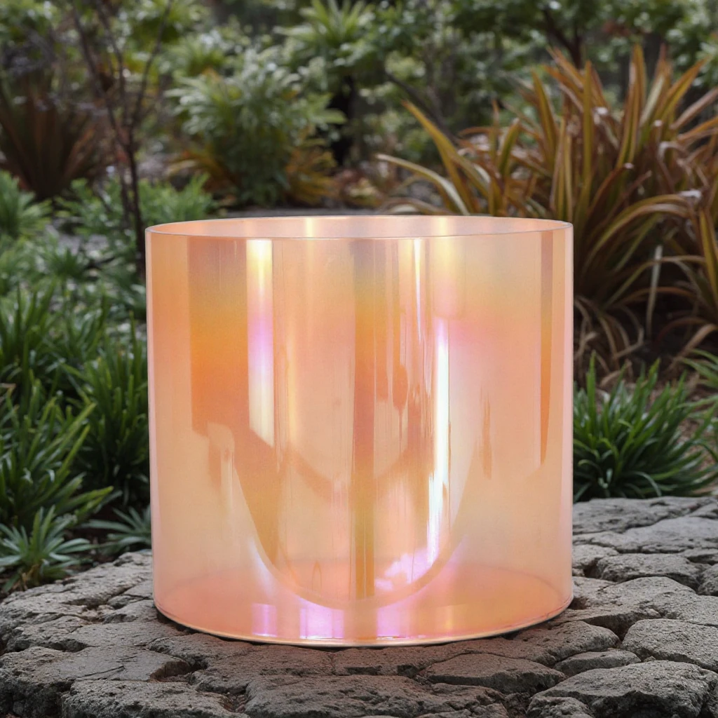 Hooqu كريستال الروح شفافة جرس الموسيقى الكيمياء واضح الكوارتز 432 هرتز شفاء التأمل مع حقيبة مجانية شقرا مجموعة