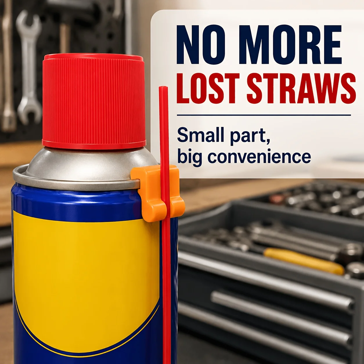5 Pack Spray Can Straw Clips Compatible with WD-40 Red Tube Holder Nozzle Extension Organizer Garage Workshop & Tool Accessories