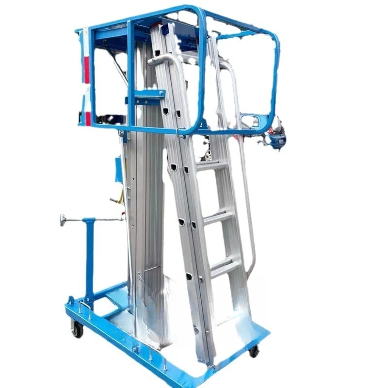 

Hand-cranked ladder lift, manual platform climbing car