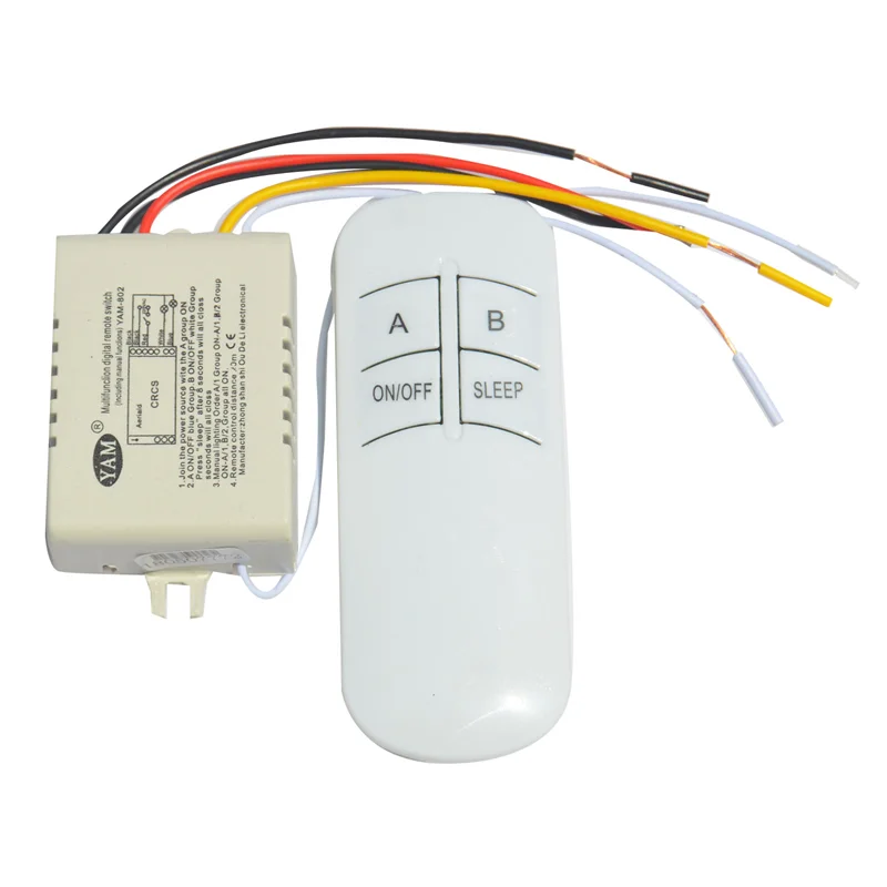 Wireless ON/OFF 2 Way 220V Lamp Remote Control Switch Receiver Transmitter Controller Lamp Home Replacements Parts