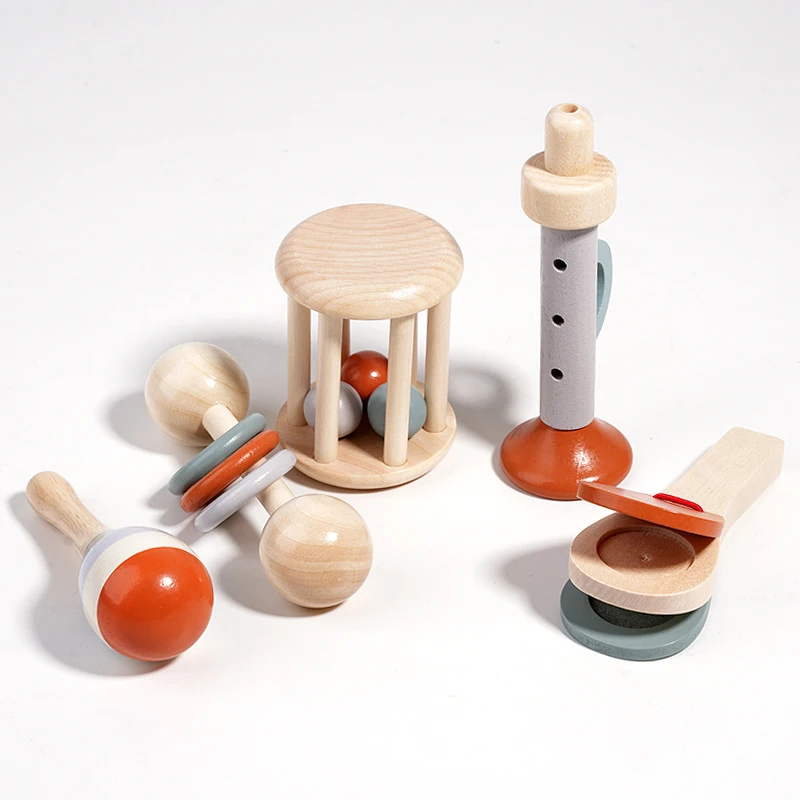 5 pièces bébé Instruments de musique hochet sensoriel jouets début éducatif bébé jouets musicaux Montessori jouets cadeaux d'anniversaire pour les enfants