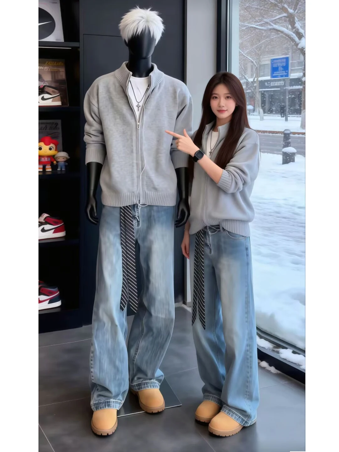 

ay Open Cardigan Sweater Men's Autumn Winter American Lazy Sle Stand Collar Knittedwear Cleanfit Outerwear Loose Fit Soft