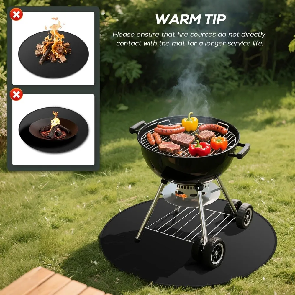 Tapis de foyer de 48 pouces pour grilles extérieures, protecteur de barbecue étanche et résistant à la chaleur