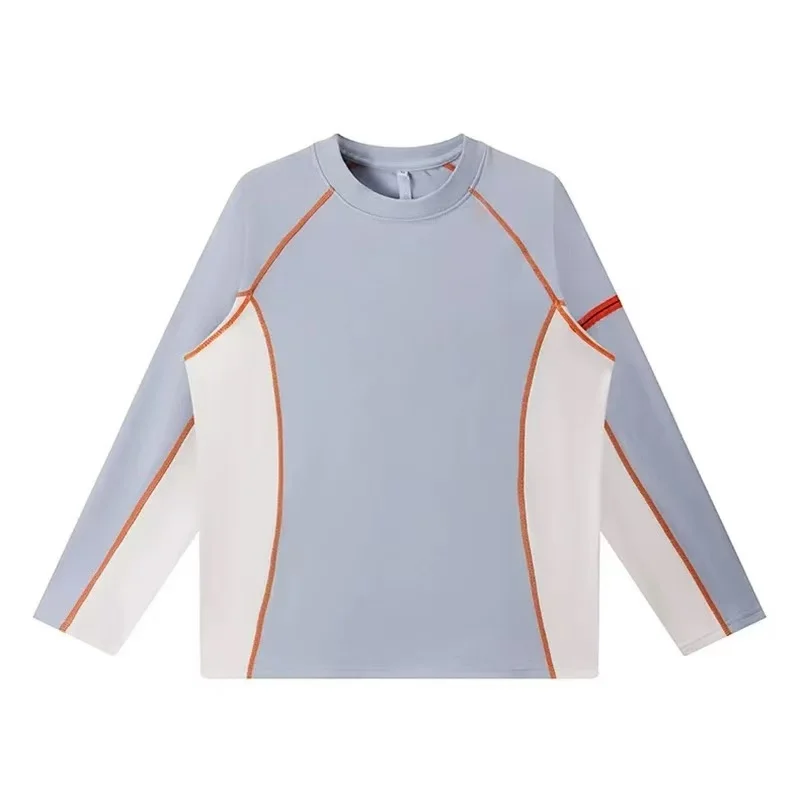 

Термофутболка с флисовой подкладкой и длинным рукавом для пар, свободного кроя, из полиэстера и спандекса, с круглым вырезом, в стиле пэчворк