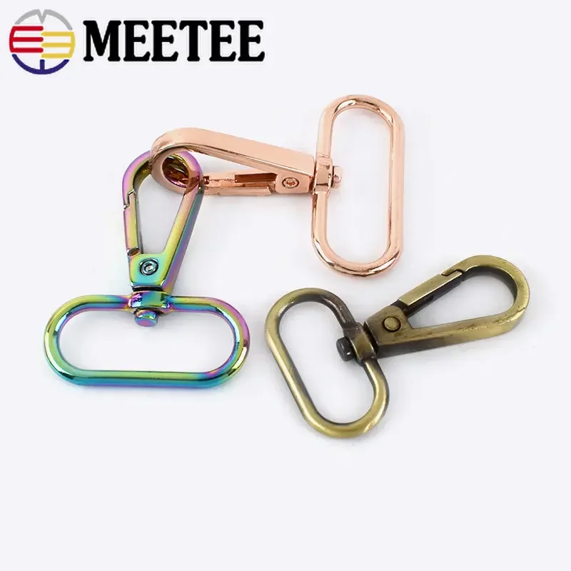 Meetee 5/10Pcs Metal Dog Collar Clasps 16/20/25/32/38mm Bag Strap Connector Hook Buckles Carbiner Snap DIY Hardware Accessories