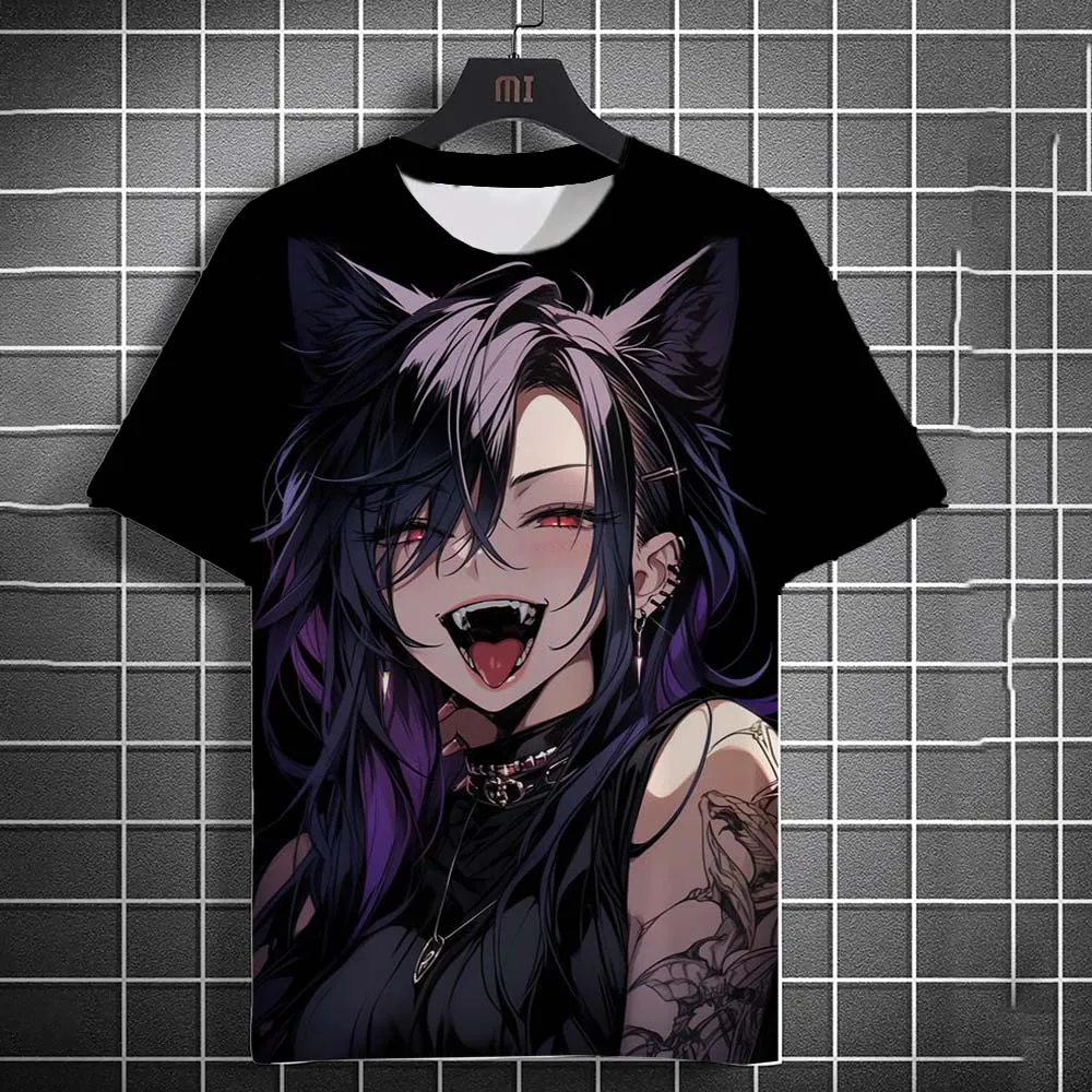 Men's T-shirt Fashion Cartoon Sexy Girl graphic T shirts Summer Casual harajuku streetwear 3D Printed Hip Hop Unisex Top Tees