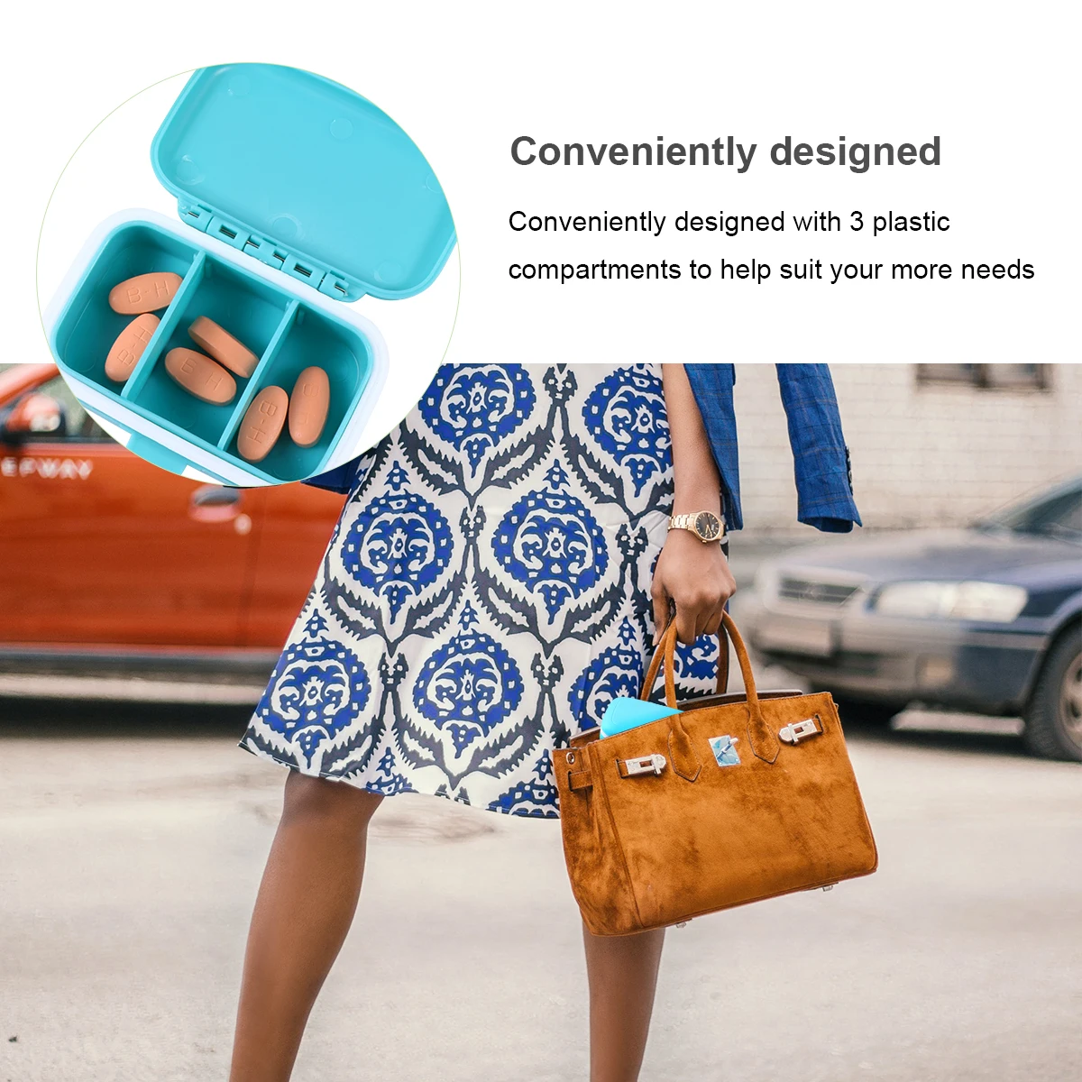 

7pcs Pill Boxes Medicine Storage ganizer Small Box 3 Compartments Portable Travel Friendly Lightweight Durable