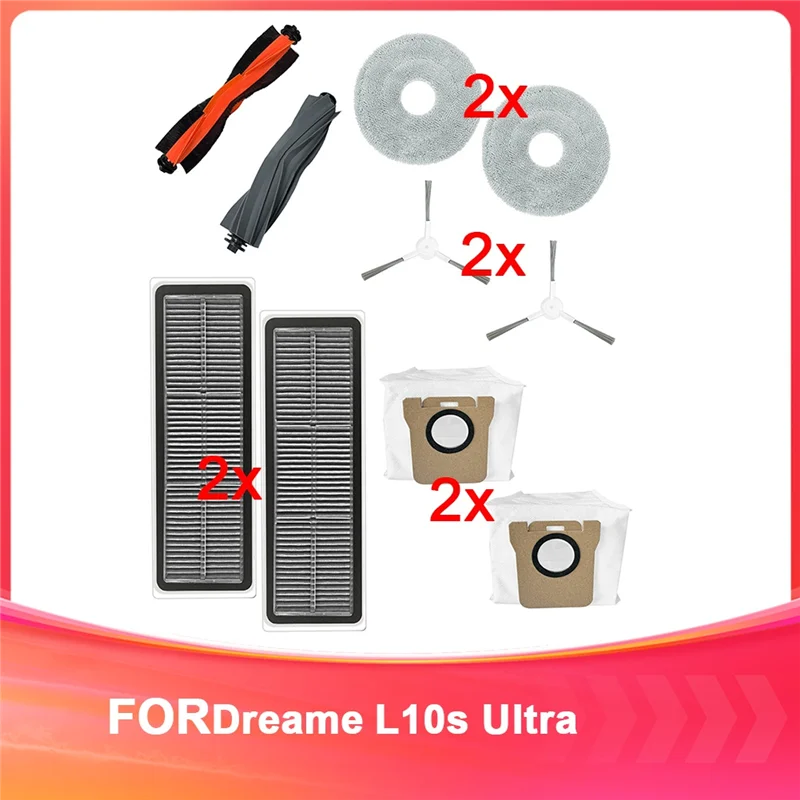 

【Rushed】Suitable For Dreame Robot Vacuum Cleaner Accessories Suitable For L10s Ultra Main Side Brush Cloth Filter Dust Bag