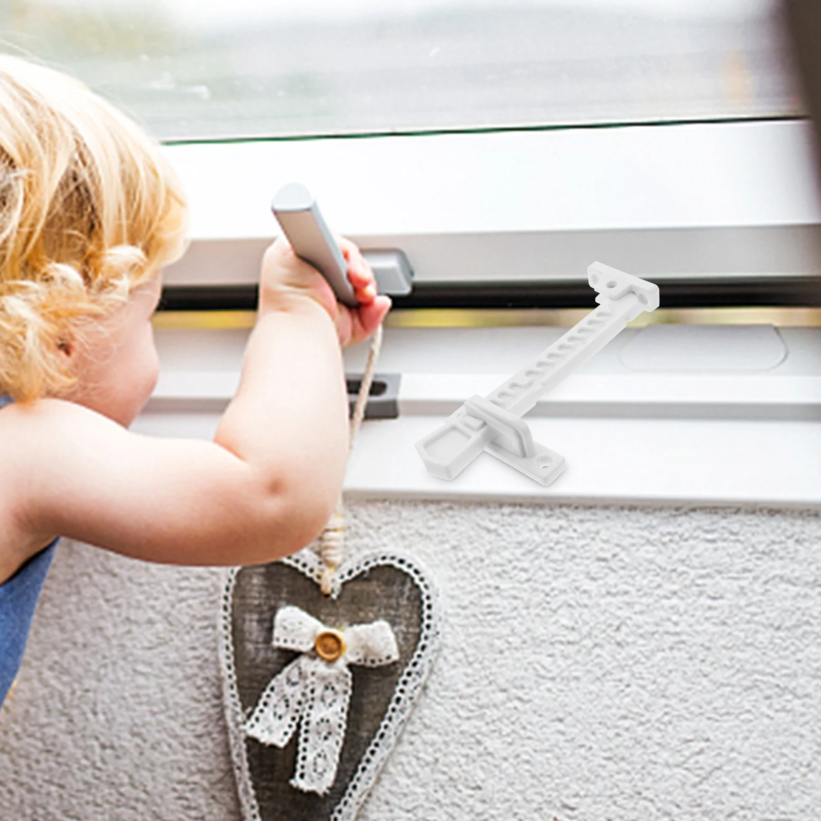 

Window Security Bar ABS Child Safety Lock Baby Proof Sliding Window Limiter Durable Anti-Theft Security Lock Door Safety