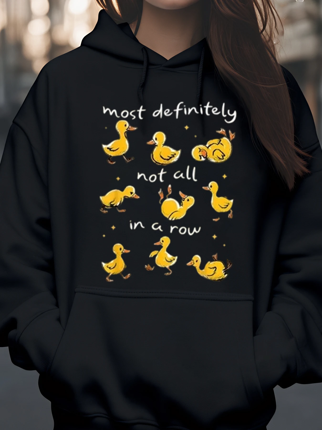 

Толстовка с капюшоном с принтом «Утка» Самая четко не все в ряд Повседневная одежда Женская мода