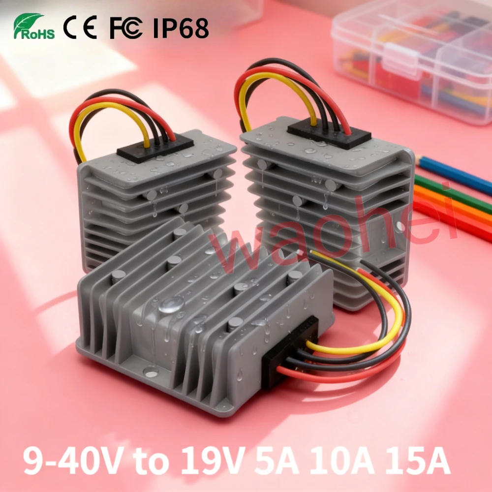 

9-40V to 19V 5A 10A 15A DC DC Step Down Boost Power Converter 5A to 15A Voltage Stabilizer Boost Regulator Car Laptop Supply