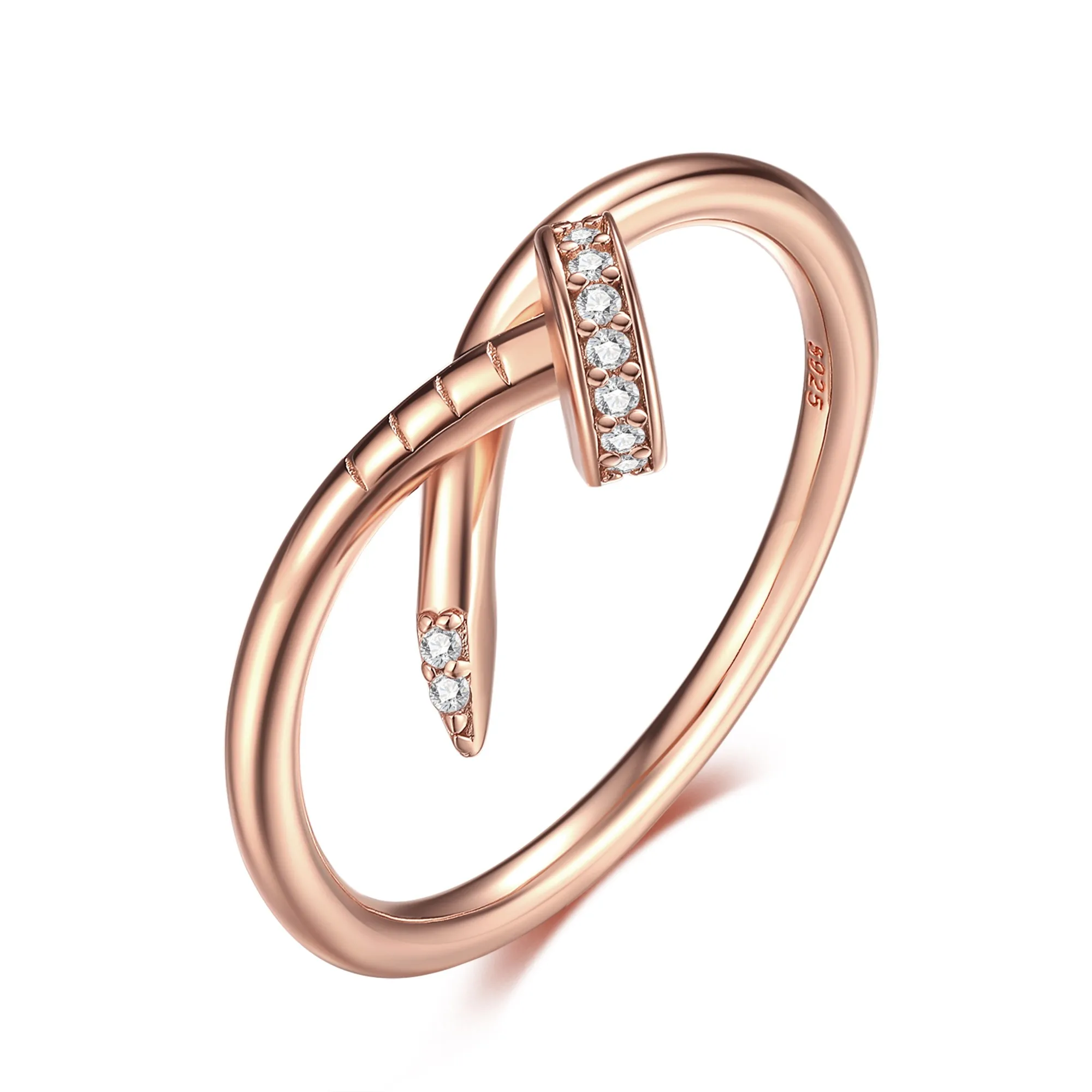 

High Quality CZ 925 Silver Ring Luxury Famous Brand Designers Jewelry Nail Ring