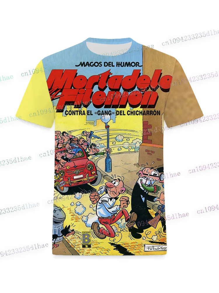 M-Mortadelo y Filemon t-shirt Mannen Vrouwen 3D Print T-shirts Harajuku Stijl T-shirt Streetwear Tops Cartoon Animatie Mannen kleding