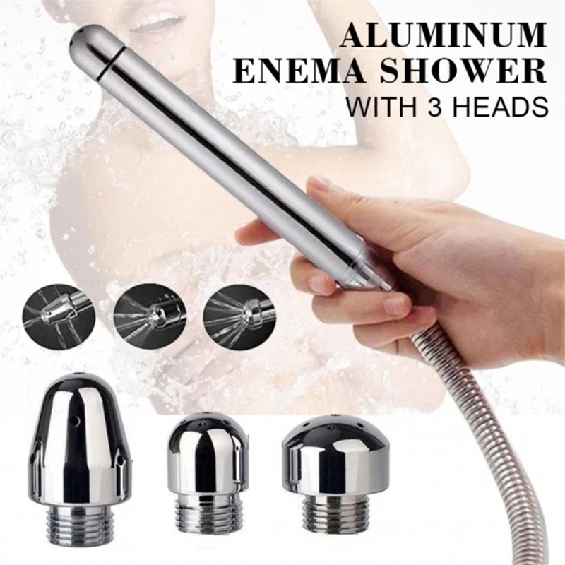 Shower Enema Water Nozzle 3 Style Head Anal Douche Vaginal Colon Clean Kit Hand Hold Flusher Cleaning Bathroom Home Supplies