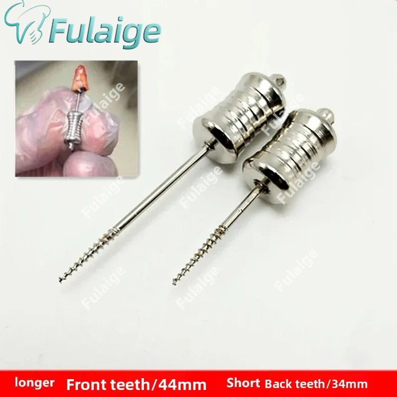 1 Set 34mm and 44mm Dental Broken Root Removal Kit Stainless Steel Extractor Drill Tool for Residual Root Fragment Extraction