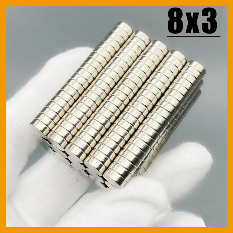 8x1 8X1.5 8X2 8X3mm 20/50/100/200/500pcs N35 Powerful Strong Round Neodymium Magnets 8*2 Magnetic Materials Craft Fridge Magnet