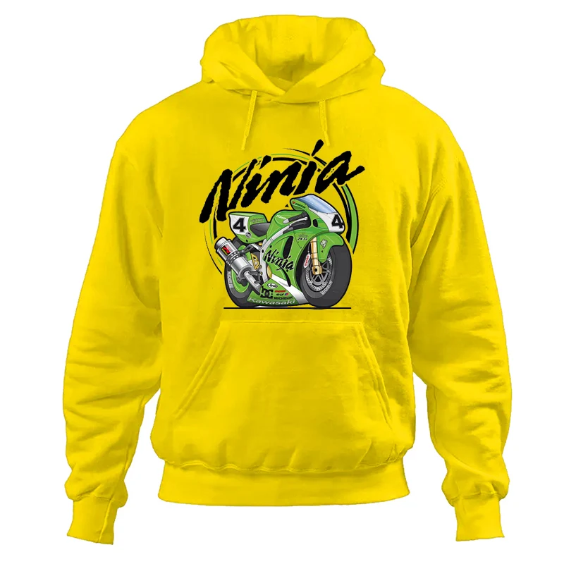 

Men Women Hoodie Kawasaki Motorcycle Graphic Print Fashion Cool Hip Hop Pullover Autumn Winter Men Casual Comfortable Hoodies