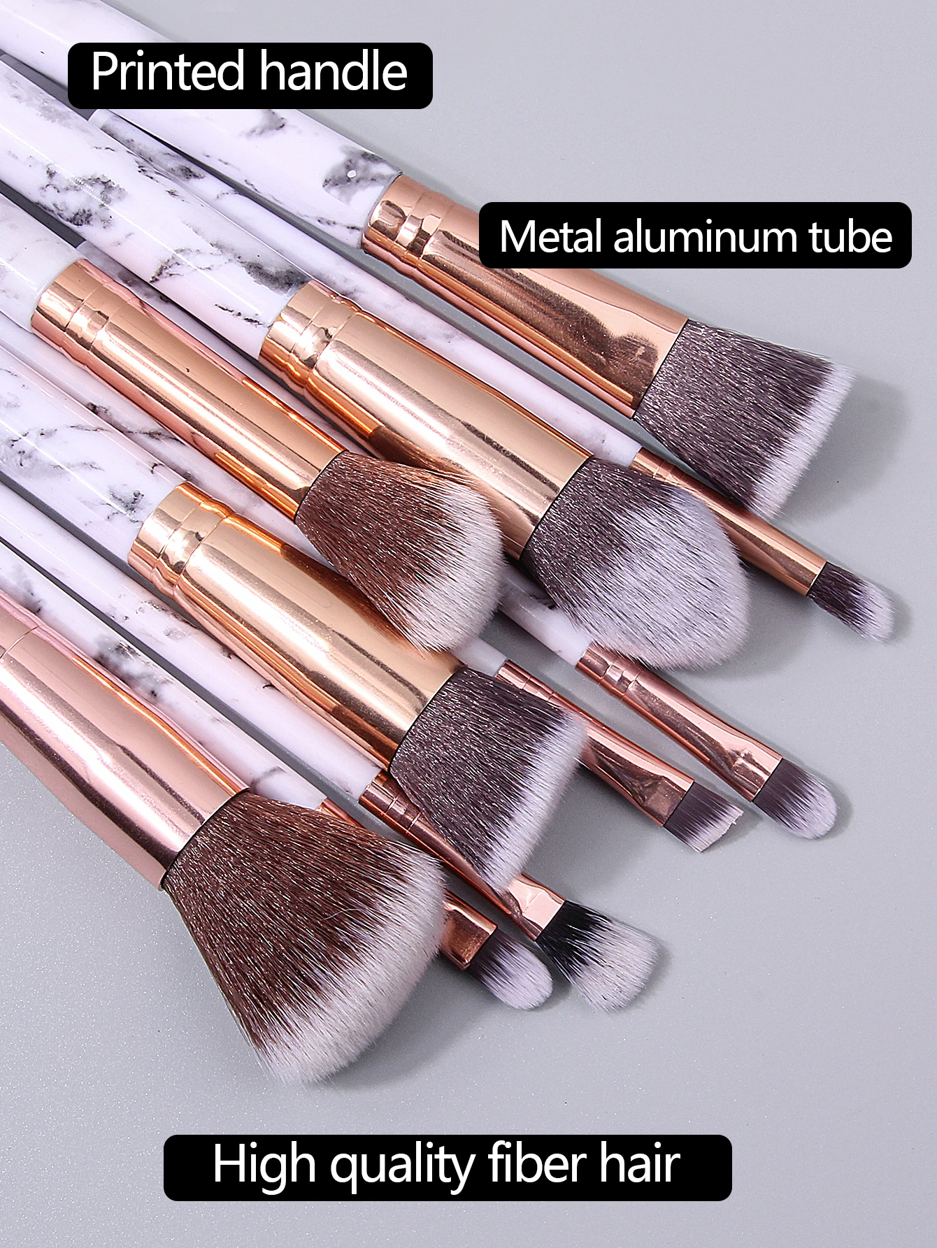 Pincéis De Maquiagem De Mármore Com Esponja De Beleza, Pincéis De Fundação Sintética Premium, Ferramentas De Mistura De Beleza, Caixa