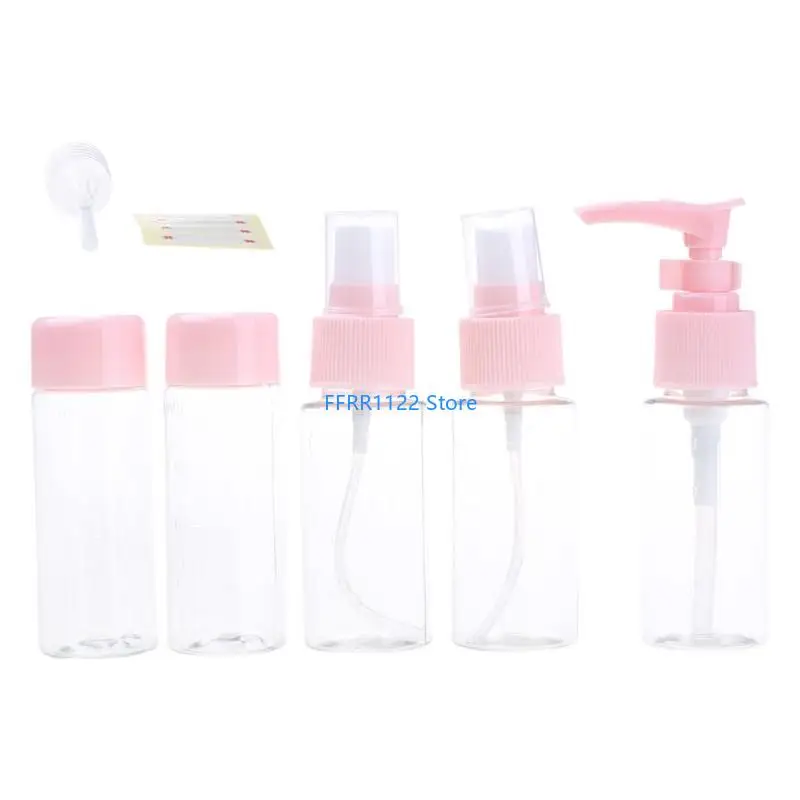 Y1UF 7/9 peças Viagem Contêiner Bottles viagem à prova viagem garrafa higiene pessoal recarregável