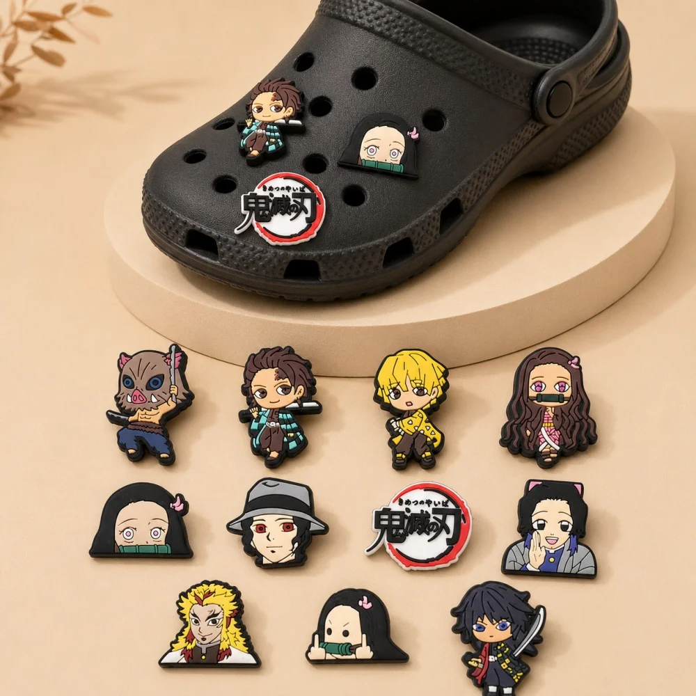 

Anime Clog Button Pins Demon Slayer Naruto Dragon Ball Attack on Titan Cartoon Decoration Clips for Sandals Bag Gifts Toys