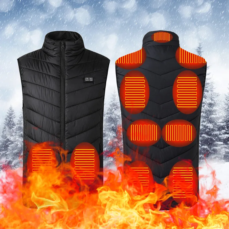 11 Heated Areas Winter Warm Vest Coats Men Women Intelligent Usb Electric Heating Outerwear Sports Hiking Thermal Jacket Coats