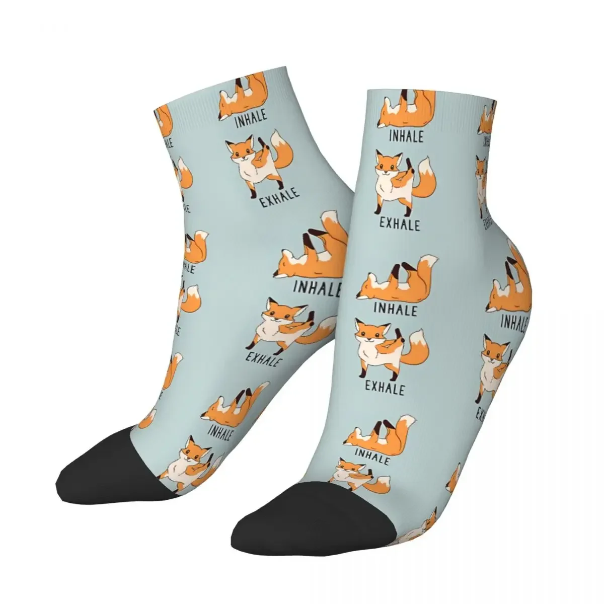 Inhale Exhale Fox Yoga Animal Ankle Socks Male Mens Women Summer Stockings Hip Hop