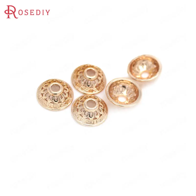 

(D022)6 pieces 12-12.5mm High Quality Champagne Gold Color Plated Brass Beads Caps Tassel Caps Diy Jewelry Accessories