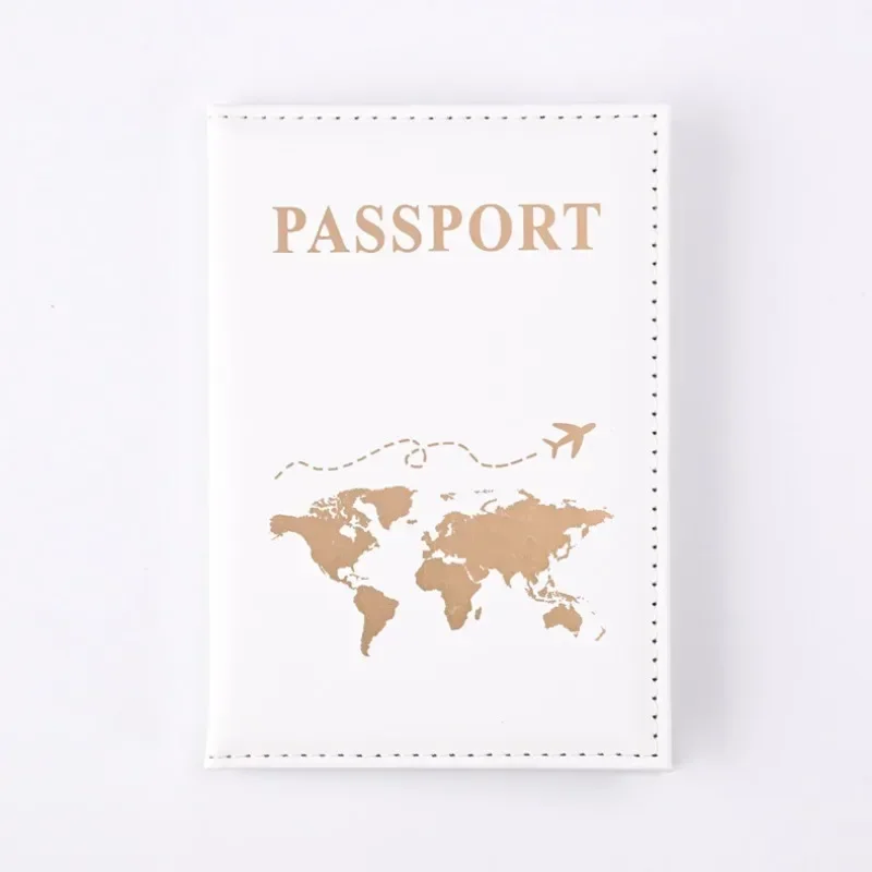 2024 PU Passport  Cover Protective Women Men Travel Passport Ticket Holder Case Letter Print ID Card Passport Holder Clip Bags