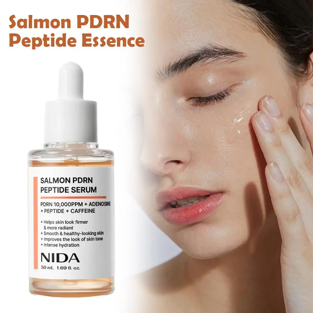 Korean Salmon PDRN & Copper Peptide Face Serum,Centella Asiatica Hydrating Repair Essence, Lightweight Glow Moisturizer All Skin