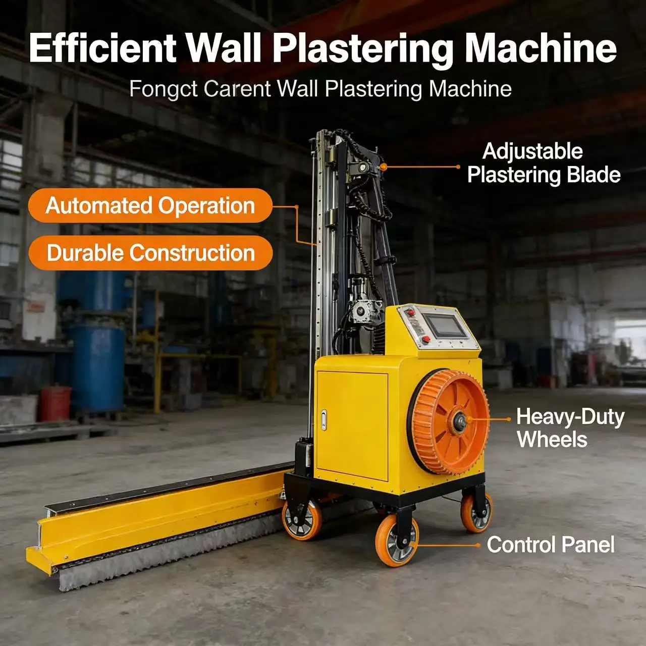 Full Automatic Gypsum Cement Mortar Electric Lifting Spatula Machine for Construction Site