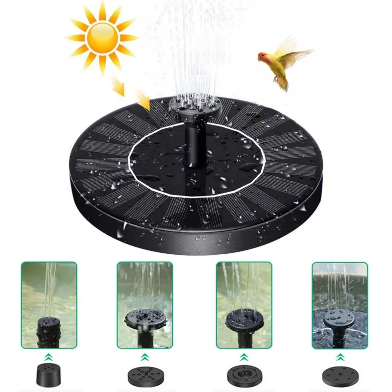 Mini Solar Water Fountain Pool Pond Waterfall Fountain Garden Decoration Outdoor Bird Bath Solar Powered Fountain Floating Water