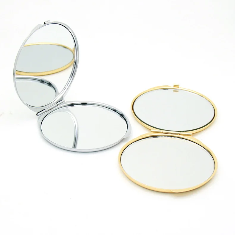 1pcs 50mm Round Blank Compact Mirror Pocket Mirror DIY Portable Metal Cosmetic Mirror Make Up Tools 4 Colors