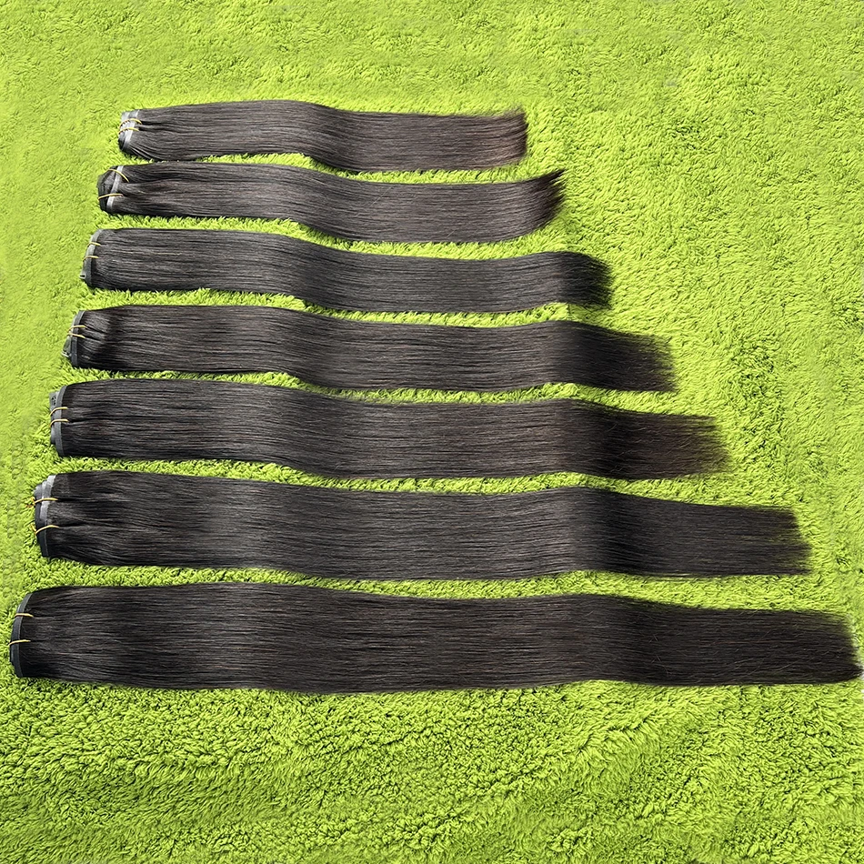 Straight PU Clip Ins Hair Extensions 100% Human Hair Natural Black Color 100g/Set 7pcs Seamless Invisible PU Weft For Women