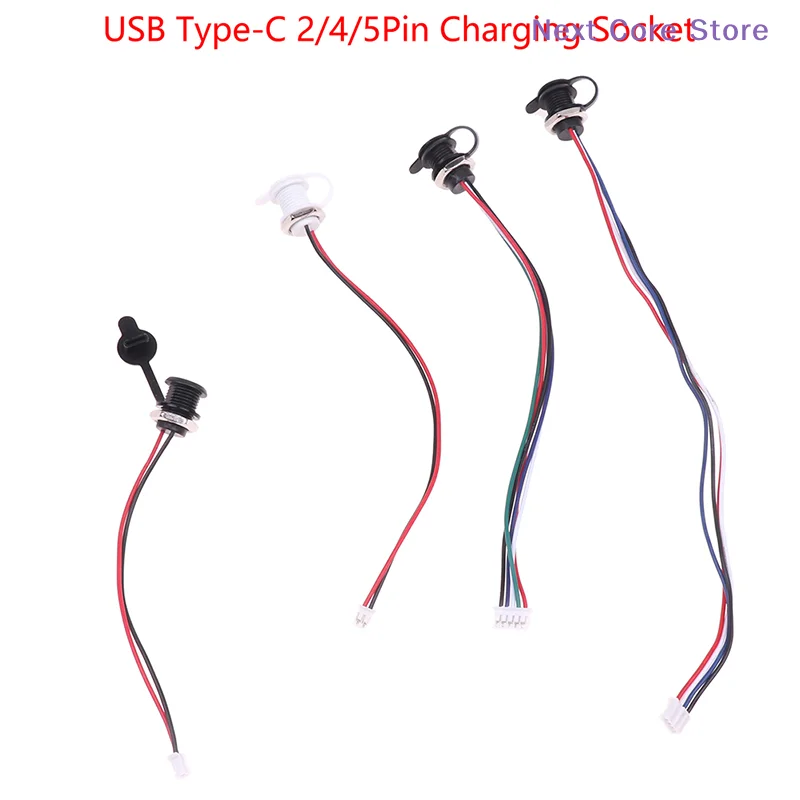 [NC]USB-C 2/4/5Pin High Current Charging Socket With PH2.0 Nut Snap Lock Plate USB TYPE-C Female Female Connector Jack[NC]