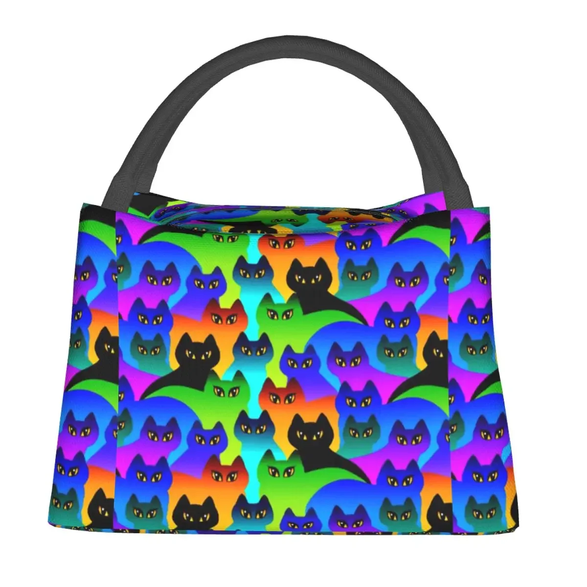 

Rainbow Cats Lunch Bag Animals Print School Lunch Box For Men Cute Designer Tote Food Bags Waterproof Cooler Bag