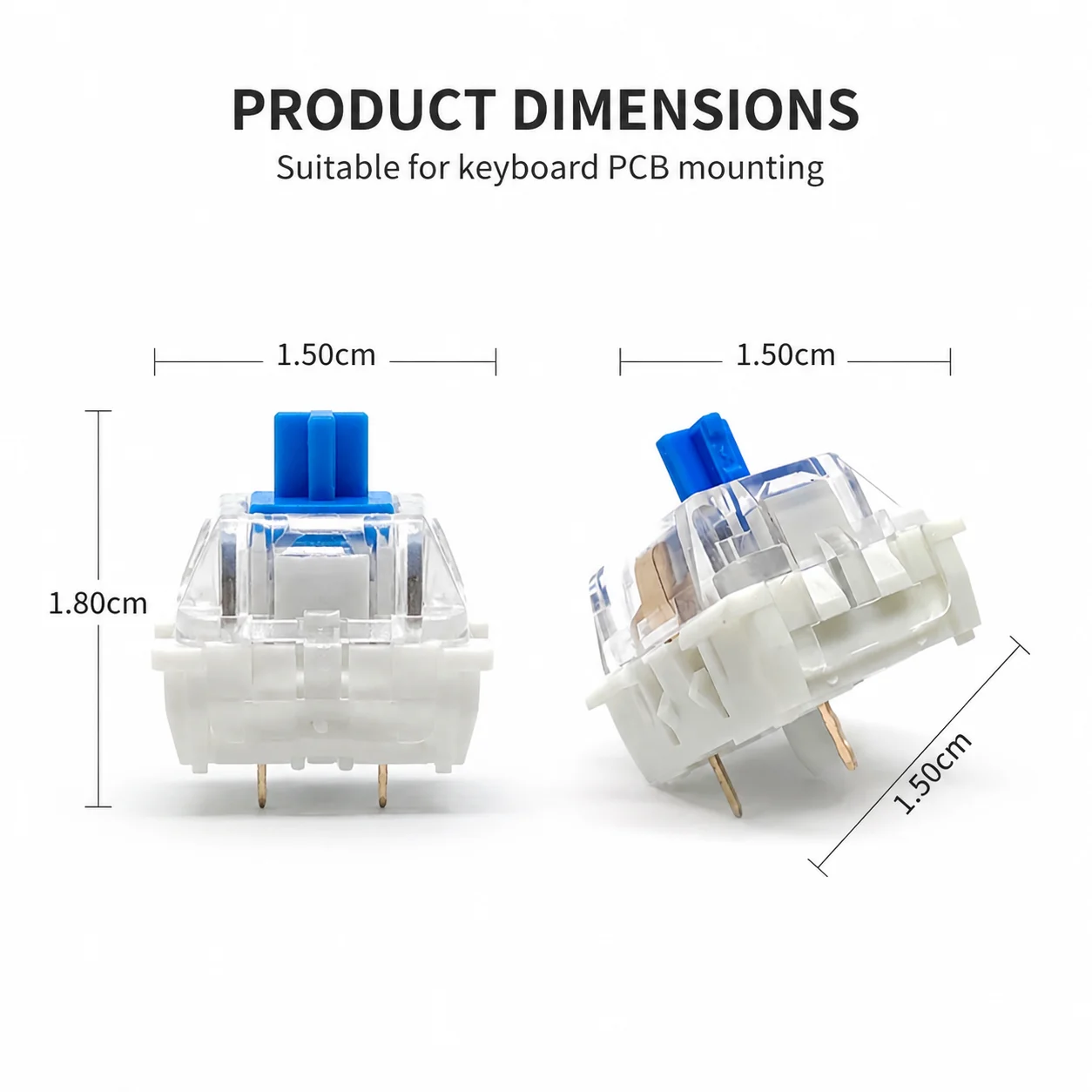 30/50 PCS 3 Pin Blue Mechanical Keyboard Switch,Hot Swappable Replacement Parts For Custom Keyboard - view 5