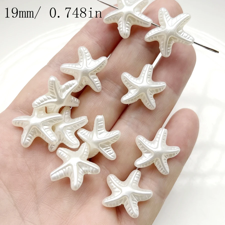 20 pieces of 19mm beautiful beige starfish beading suitable for bracelet necklace jewelry making decorative beads