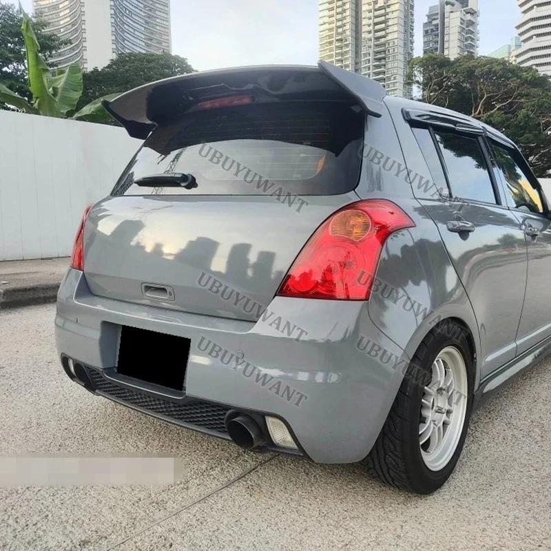 Real Carbon Fiber Für Suzuki Swift Custom Teile Lip Spoiler HighKick Hinten Flügel Body Kits Factory Outlet 2008-2015
