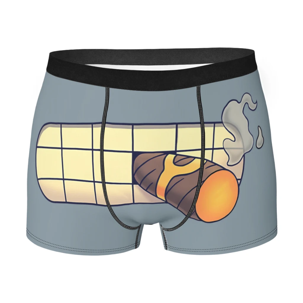 Cartoon Smoking Funny Mouth Robot Underpants Breathbale Panties Male Underwear Ventilate Shorts Boxer Briefs