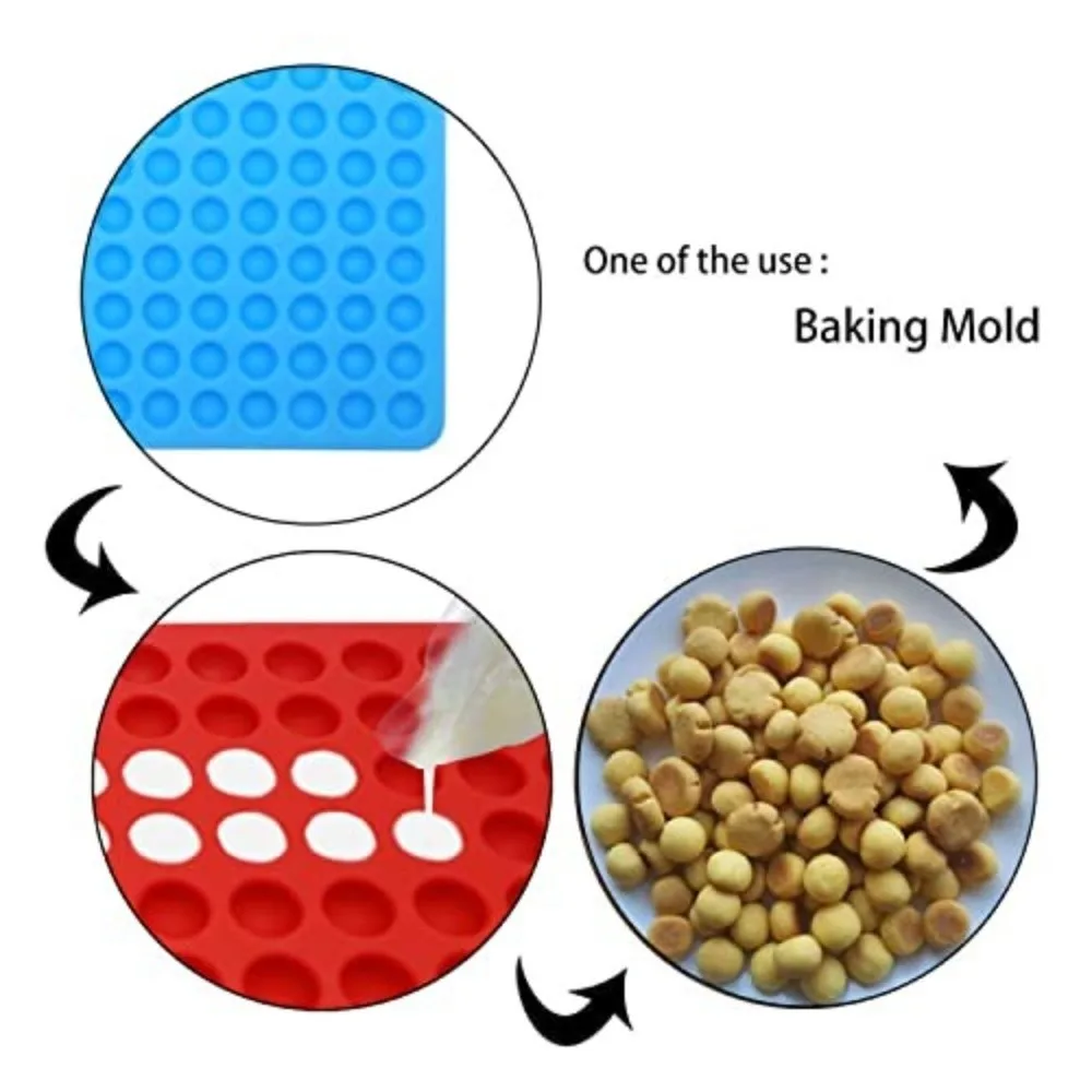 

High Quality Mini Semi Sphere Round Silicone Mold Red Color 468 Cavity Baking Mat Heat Resistant Non-Stick Dog Treats Pan Baking