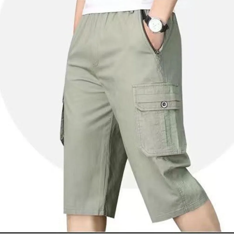 

Summer Casual 7-inch Shorts for Middle-aged Men Thin Style Large Size Loose Fit