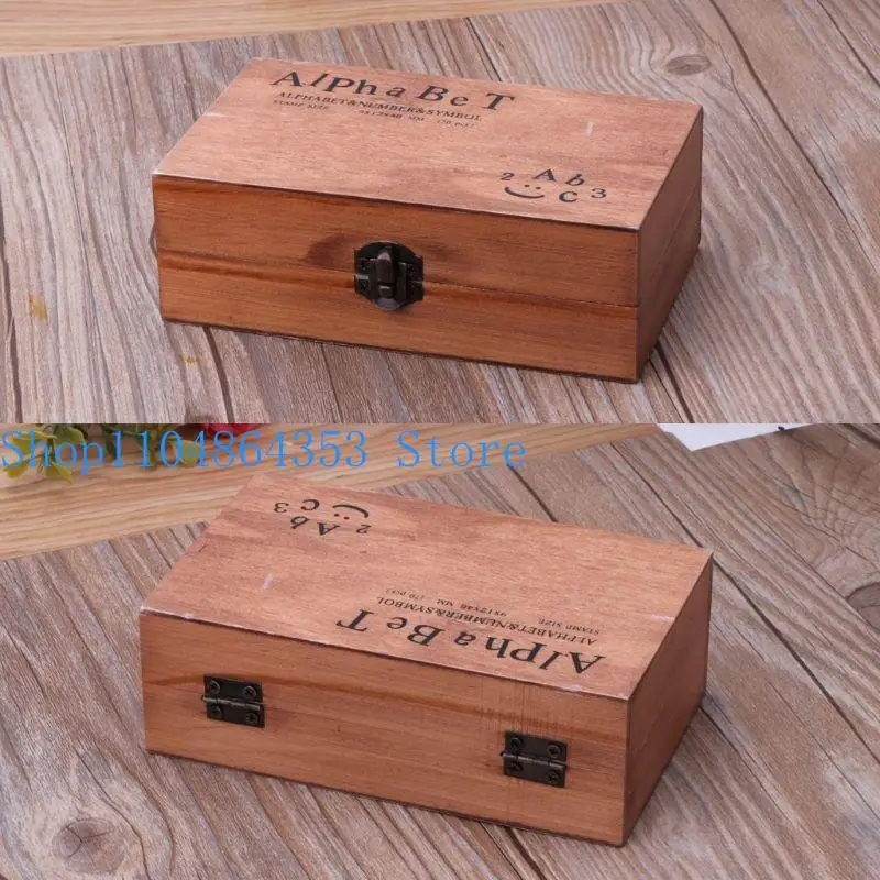 652f 70 pitces/مجموعة DIY رقم الأبجدية طوابع مع مربع خشبي للتدريس من أجل التحرير التحجيم