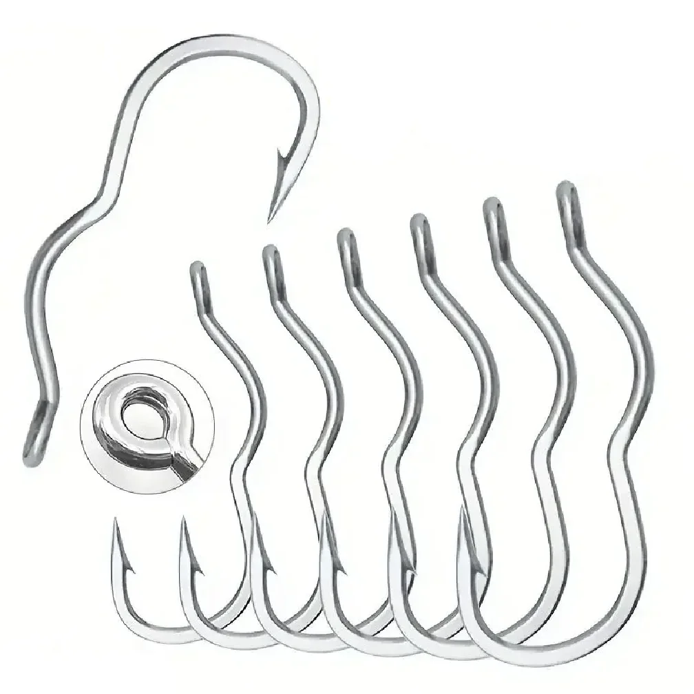 50 قطعة خطاف صيد السمك من الفولاذ الكربوني العالي المتين مع خطاف صيد السمك مضاد للانزلاق ملحقات أدوات صيد الأسماك الشائكة الحادة #4