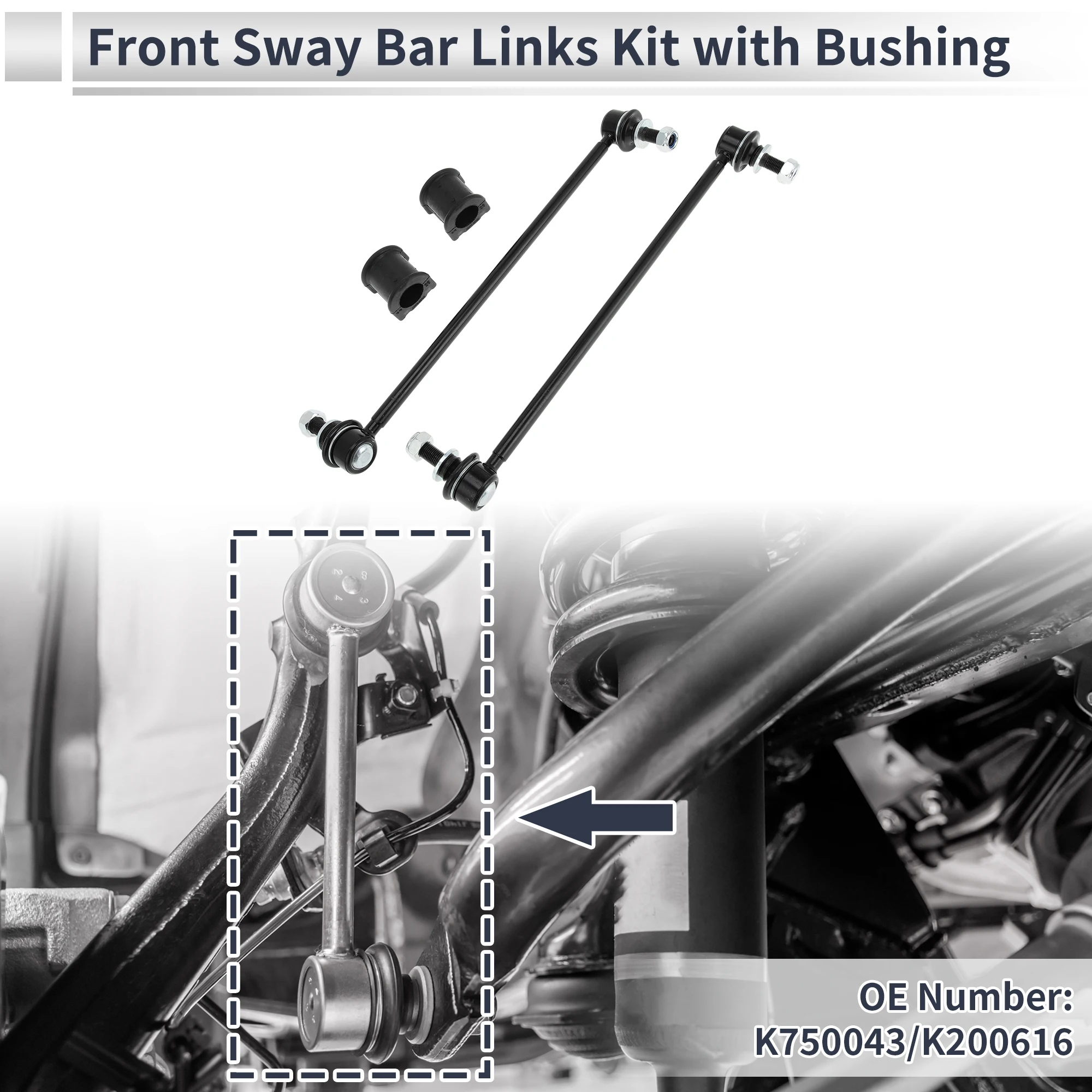 

Тяги переднего стабилизатора UXCELL с 2-мя втулками для Toyota RAV4 No K750043 1 комплект